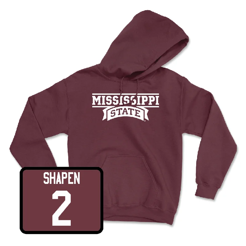 Comfortable Pullover Hoodie-Maroon Football Team Hoodie  - Blake Shapen