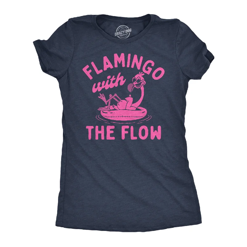 T-shirt With Animal Prints-Flamingo With The Flow Women's T Shirt