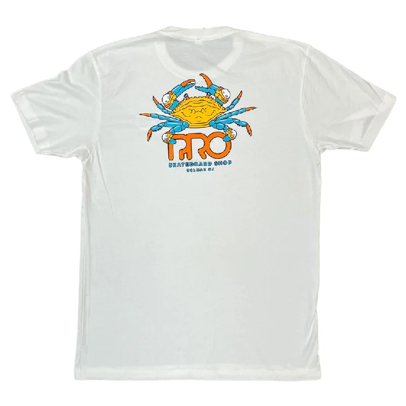 T-shirt With Funny Quotes-Pro Skateboard Shop Crab Logo T-Shirt - White