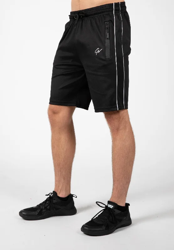 Colorful Activewear Shorts-Wenden Track Shorts - Black/White