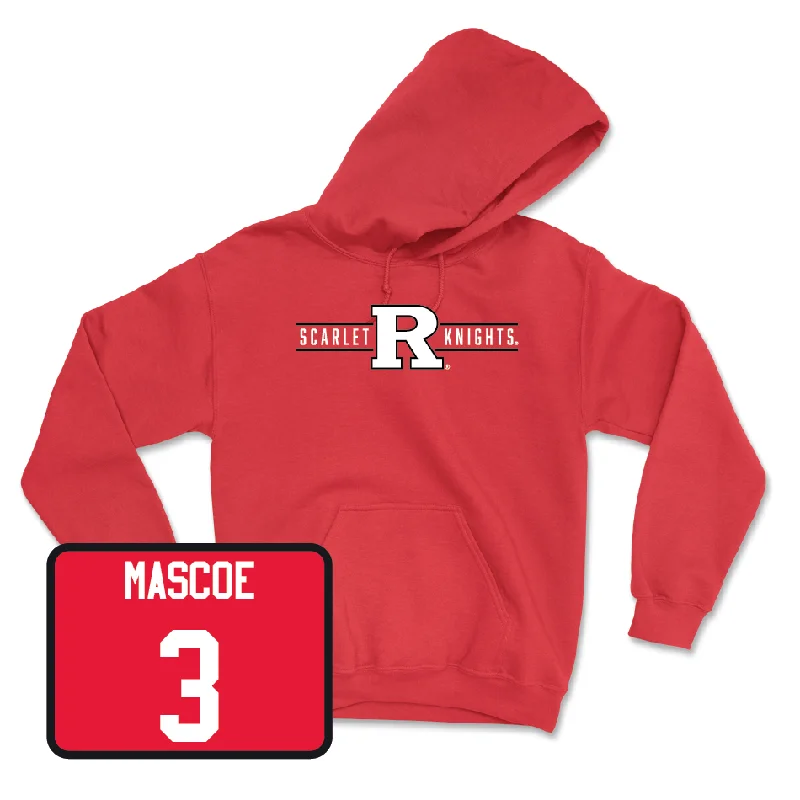 Soft Cotton Pullover Hoodie-Red Football Scarlet Knights Hoodie - Bo Mascoe