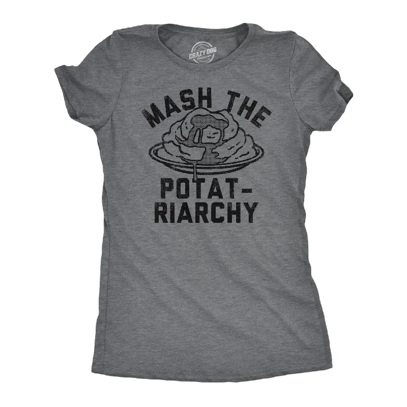 Funny Text T-shirt-Mash The Potatriarchy Women's T Shirt