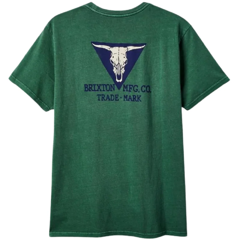 Funny Graphic T-shirt-Brixton Galveston Standard T-Shirt - Pine Needle Worn Wash