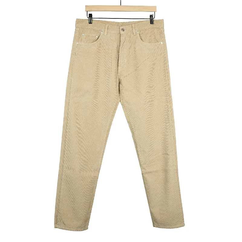 Casual Everyday Pants-AAcero 5-pocket trousers in beige fine wale cotton corduroy (restock)