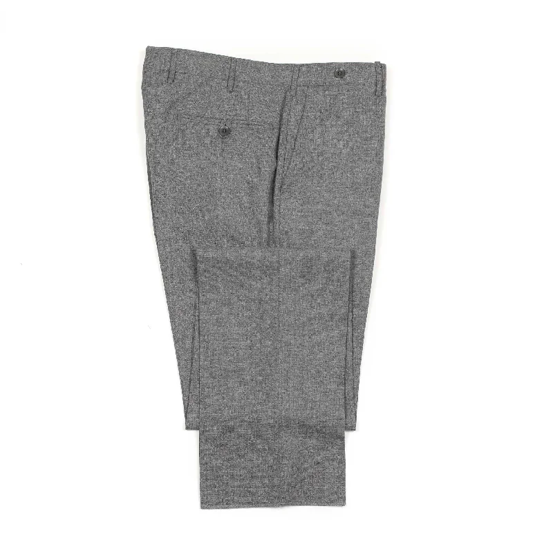 Trendy Sporty Pants-Flat-front trousers in medium grey lightweight fresco wool