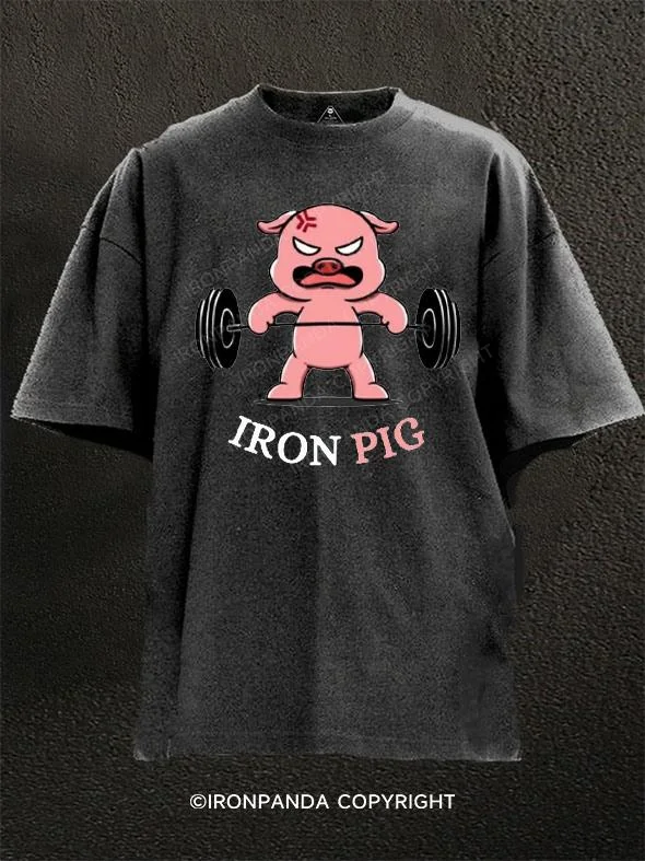 Eco-friendly Printed T-shirt-GYM PIG !! Washed Gym Shirt