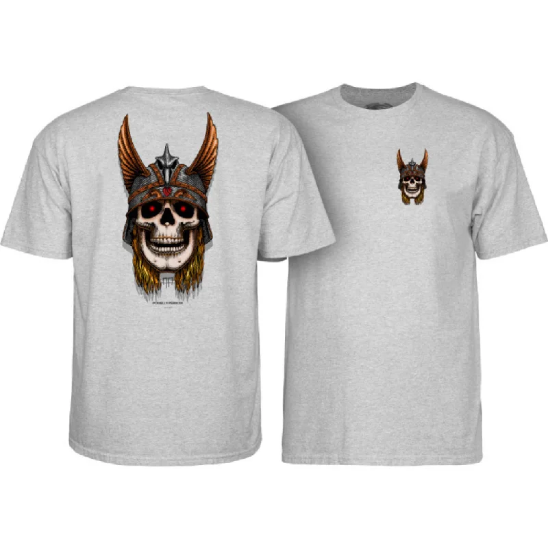 Art Print T-shirt-Powell Peralta Andy Anderson Skull T-Shirt - Athletic Heather Grey