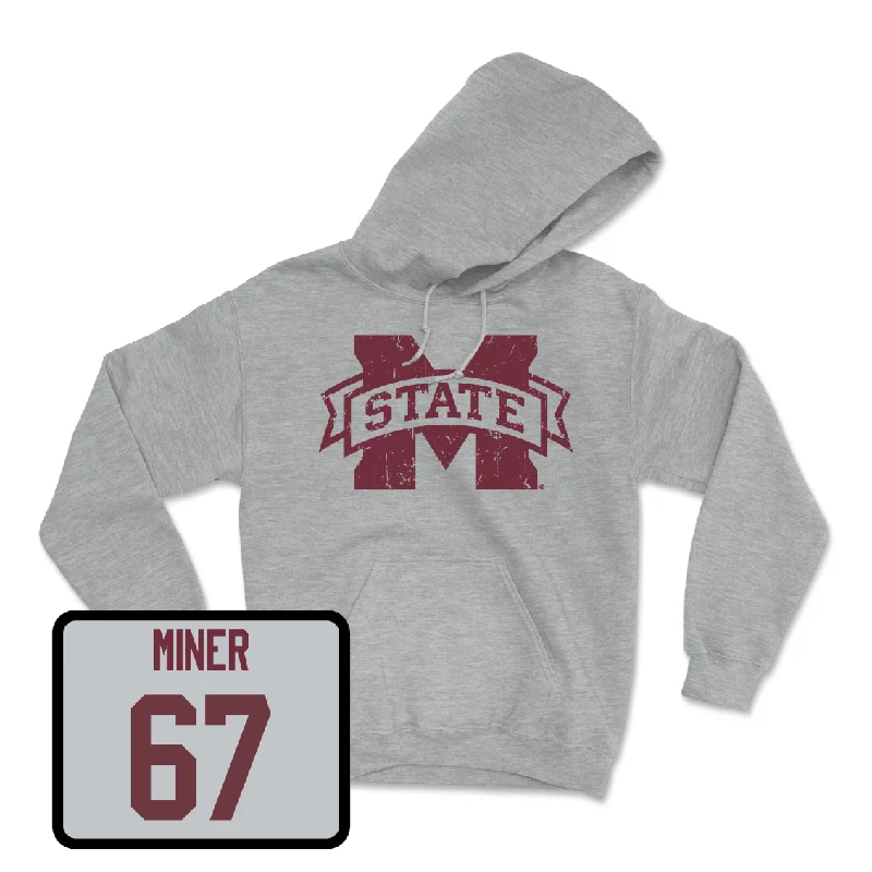 High-neck Hoodie-Sport Grey Football Classic Hoodie  - Ethan Miner