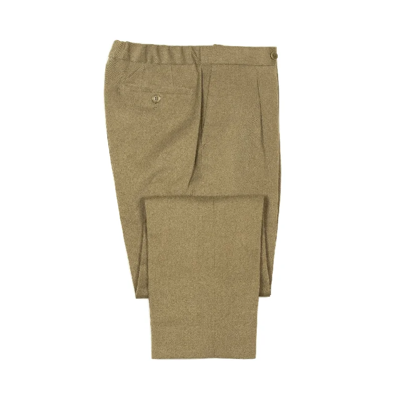 Wide-leg Palazzo Pants-Easy pants in tan heavy cotton twill