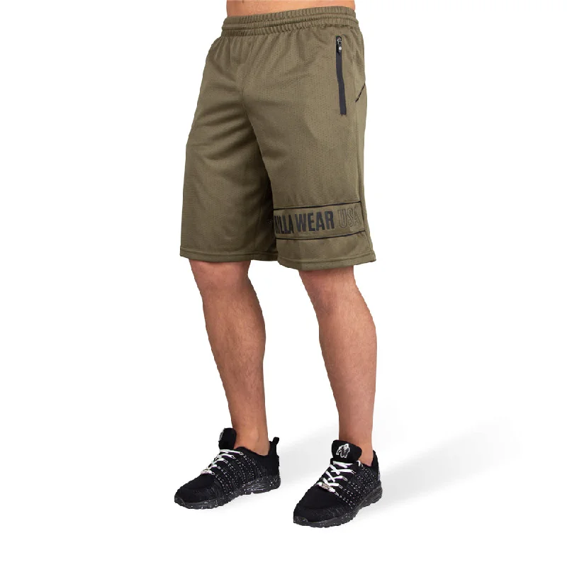 Black Denim Shorts-Branson Shorts - Army Green/Black