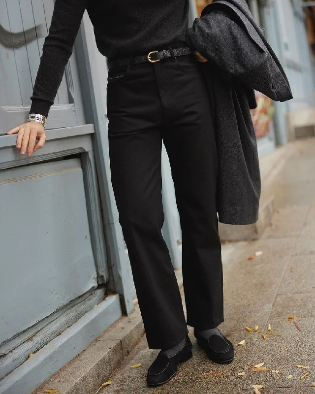 Stylish Palazzo Pants-Luxire Selvedge: Black Jeans