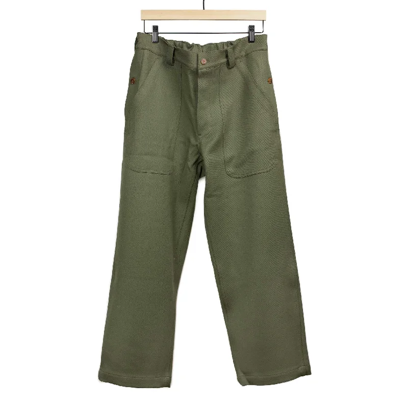 Breathable Running Joggers-Utility pants in khaki English wool cavalry twill