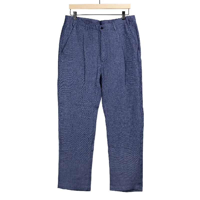 Stretch Fit Jogger Pants-Spectacular Air wide trousers in blue linen