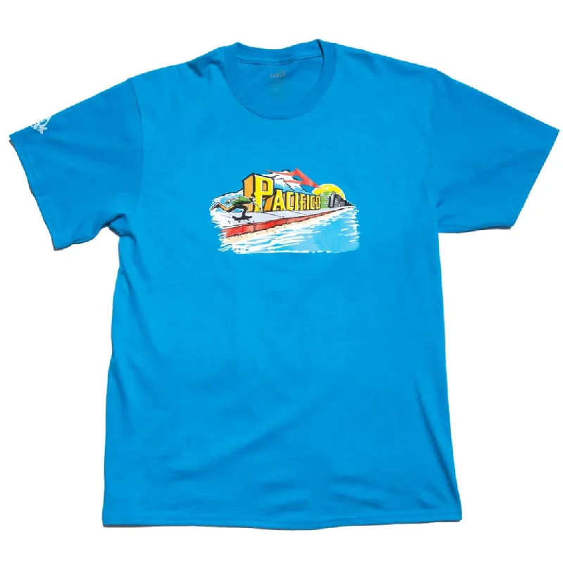 Cool Custom Printed T-shirt-Lakai x Pacifico Push T-Shirt - Blue (Cyan)