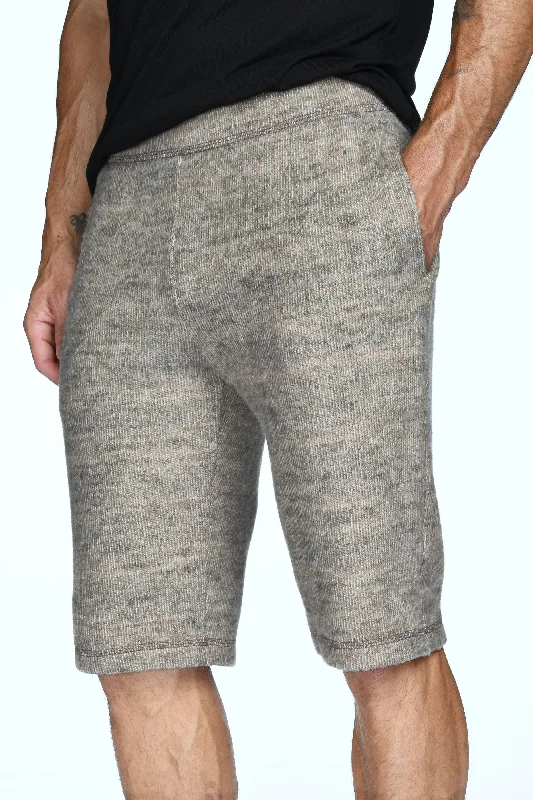 Casual Jogger Shorts-Men's Soft Knit Melange Shorts