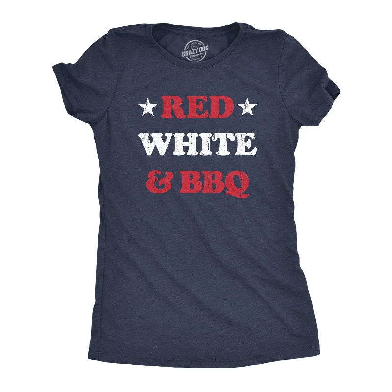 Custom Name T-shirt-Red White And BBQ Women's T Shirt