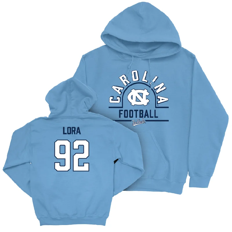 Soft Hoodie With Pockets-UNC Football Carolina Blue Classic Hoodie  - Rodney Lora