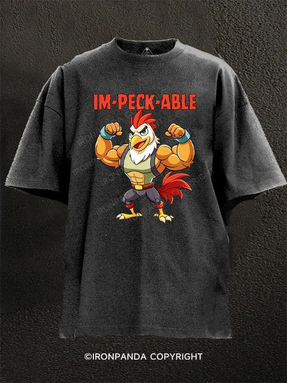 Cool Custom Printed T-shirt-IM-PECK-ABLE Washed Gym Shirt