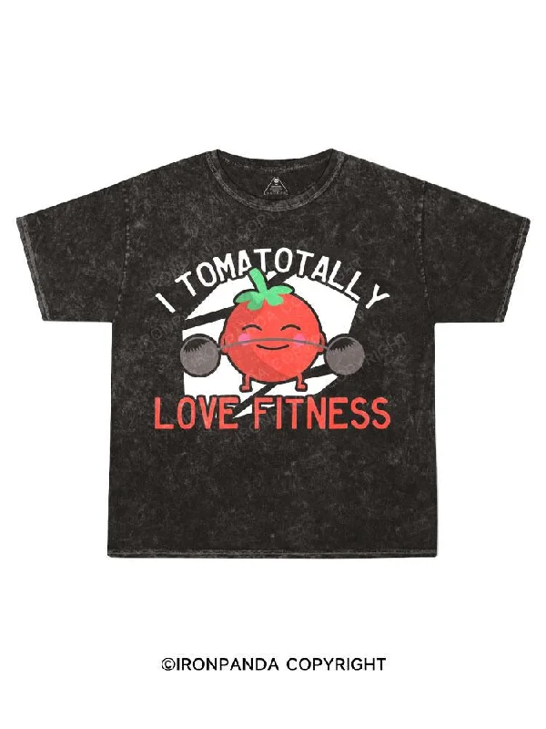 Custom Graphic T-shirt-I TOMATOTALLY LOVE FITNESS Kids Washed T-Shirt