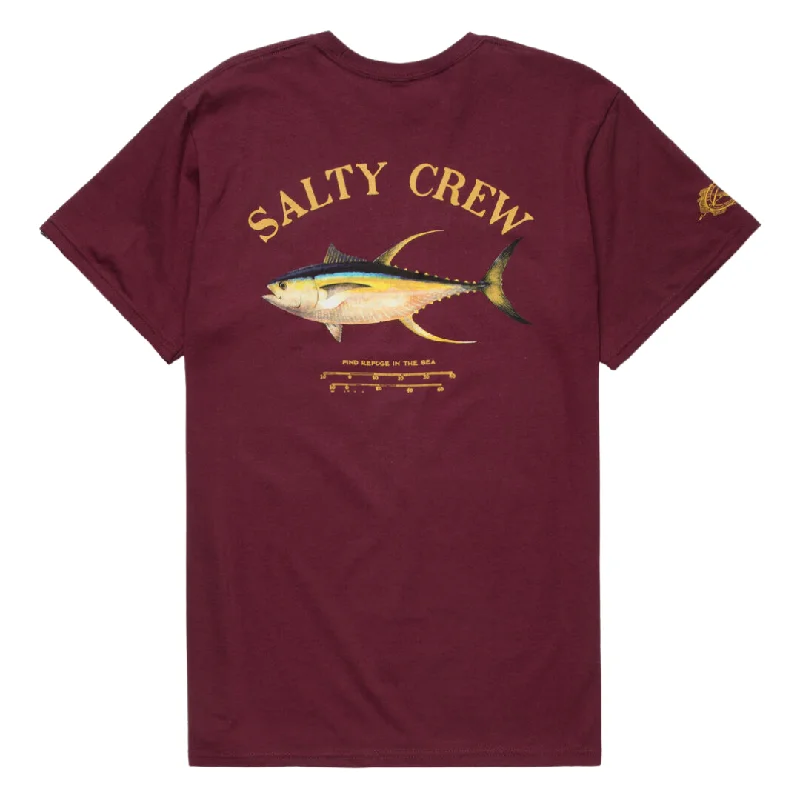 Inspirational Quote T-shirt-Salty Crew Ahi Mount T-Shirt - Burgundy Red