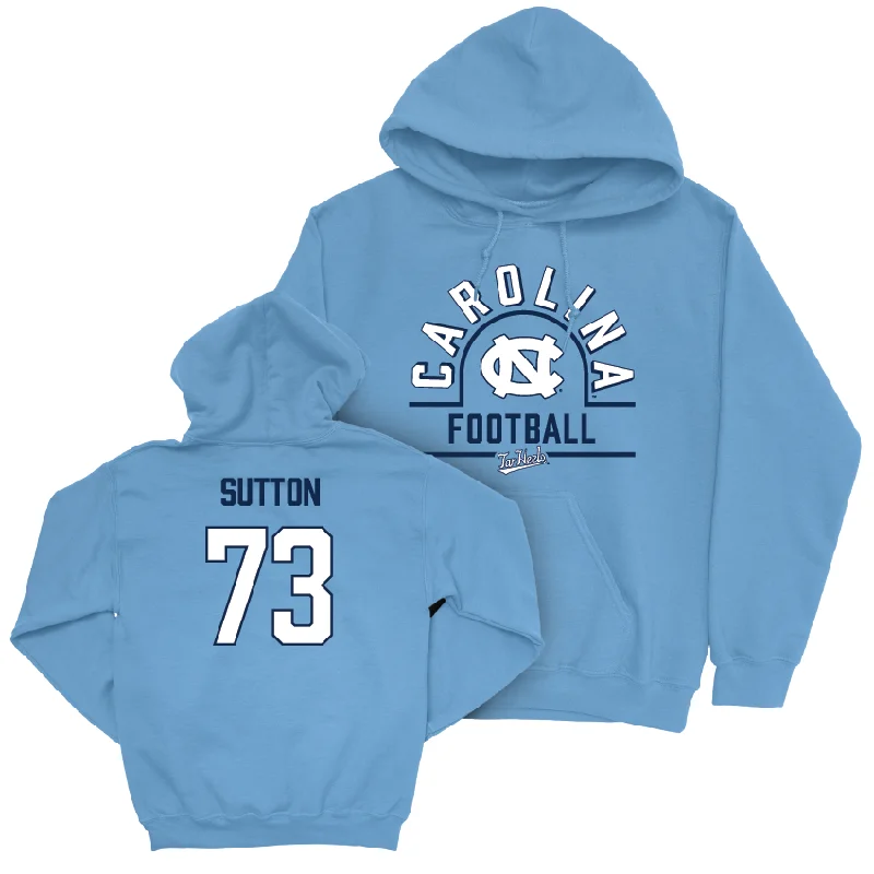 Fashionable Hoodie With Prints-UNC Football Carolina Blue Classic Hoodie - Eli Sutton