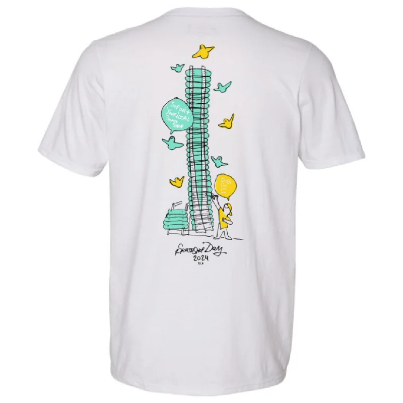 Tropical Graphic T-shirt-Pro Skateboard Shop x Skate Shop Day Shopkeepers T-Shirt - White SSD24