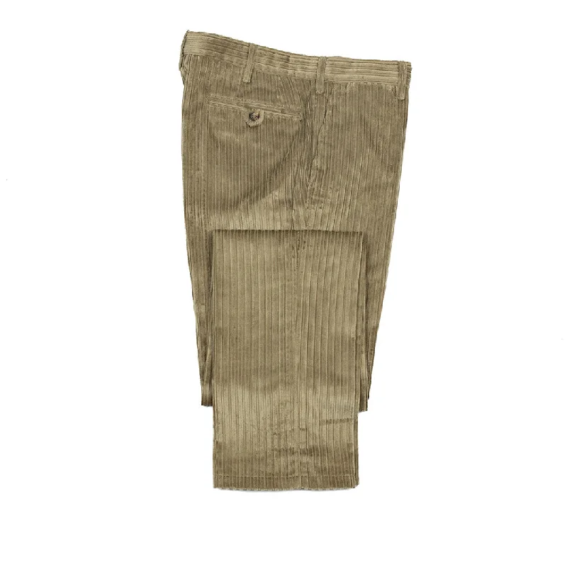 Stylish Palazzo Pants-Beige wide-wale washed cotton corduroy trousers (restock)