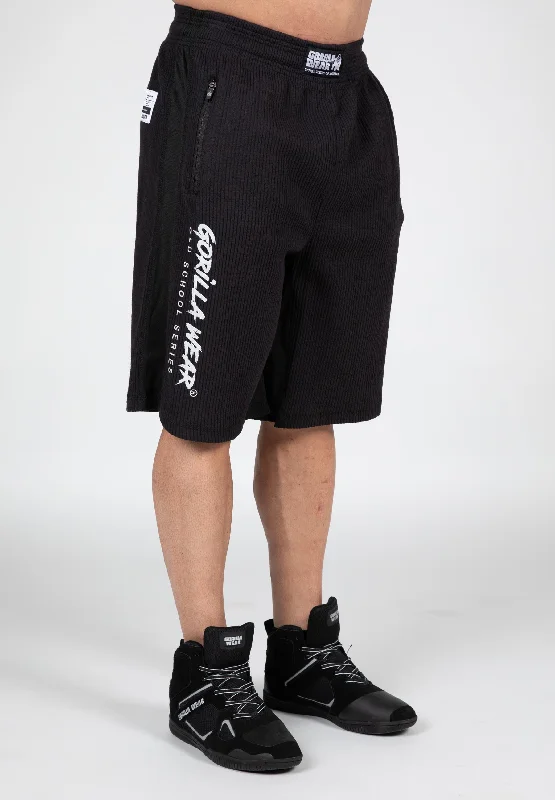 Soft Cotton Sports Shorts-Augustine Old School Shorts - Black