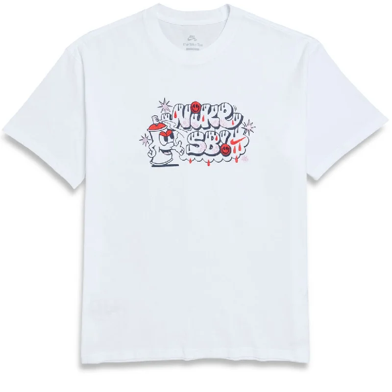 Black And White T-shirt-NIKE SB SPRAY CAN TEE WHITE