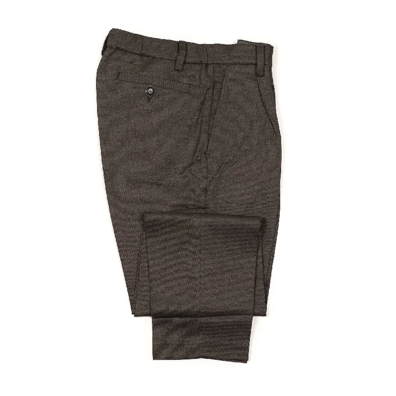 Trendy Pleated High-waisted Pants-Pleated easy pants in espresso linen and rayon twill