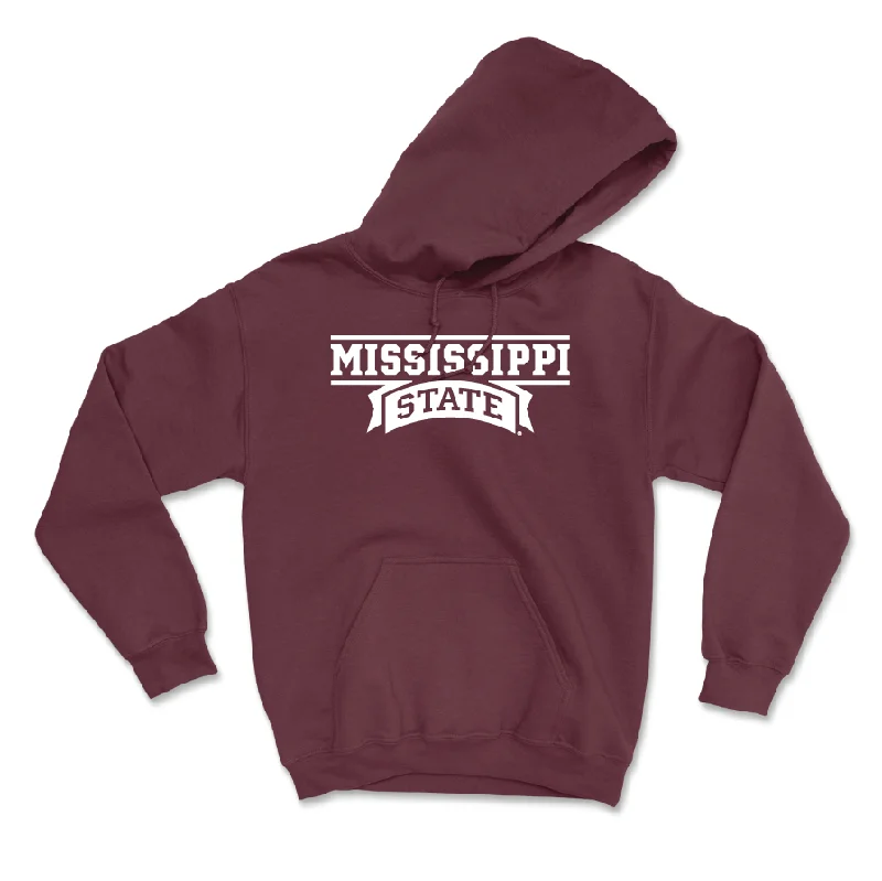 Vintage Style Hoodie-Maroon Football Team Hoodie - Hunter Washington