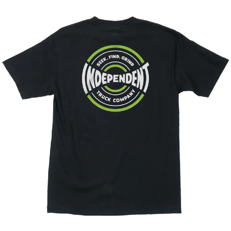 Bohemian Style T-shirt-Independent Trucks Seek Find Grind T-Shirt - Black