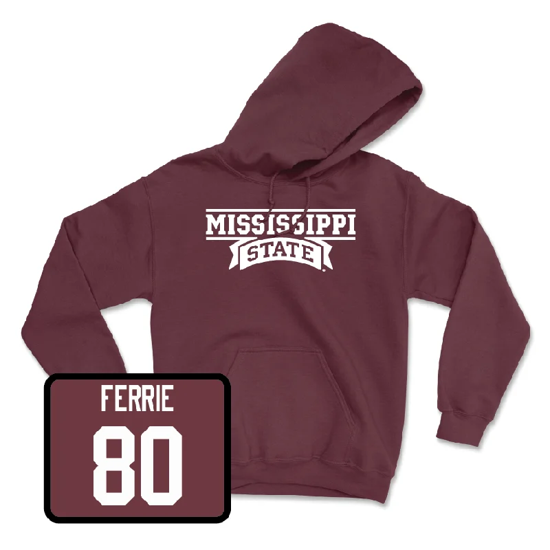 Hoodie For Cold Weather-Maroon Football Team Hoodie - Kyle Ferrie