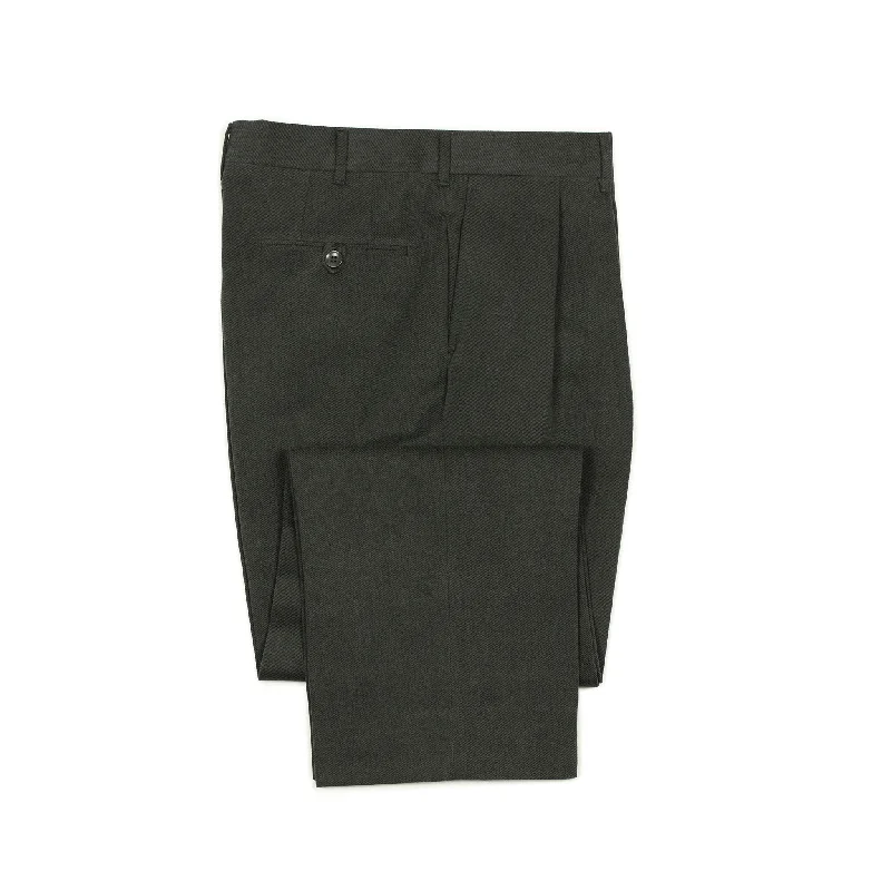 Fashionable Denim Joggers-Exclusive "Brooklyn" double-pleated high-rise wide trousers in slate grey heavy cotton twill