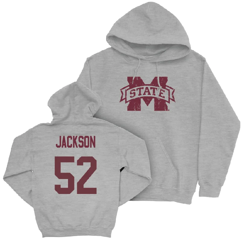 Warm Hooded Sweatshirt-Sport Grey Football Classic Hoodie   - Grant Jackson