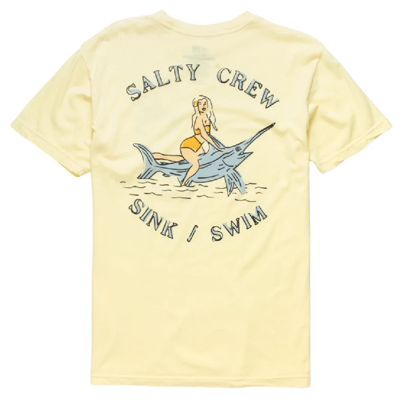 Colorful T-shirt For Kids-Salty Crew Siren Garment Dye Short Sleeve T-Shirt - Banana Yellow