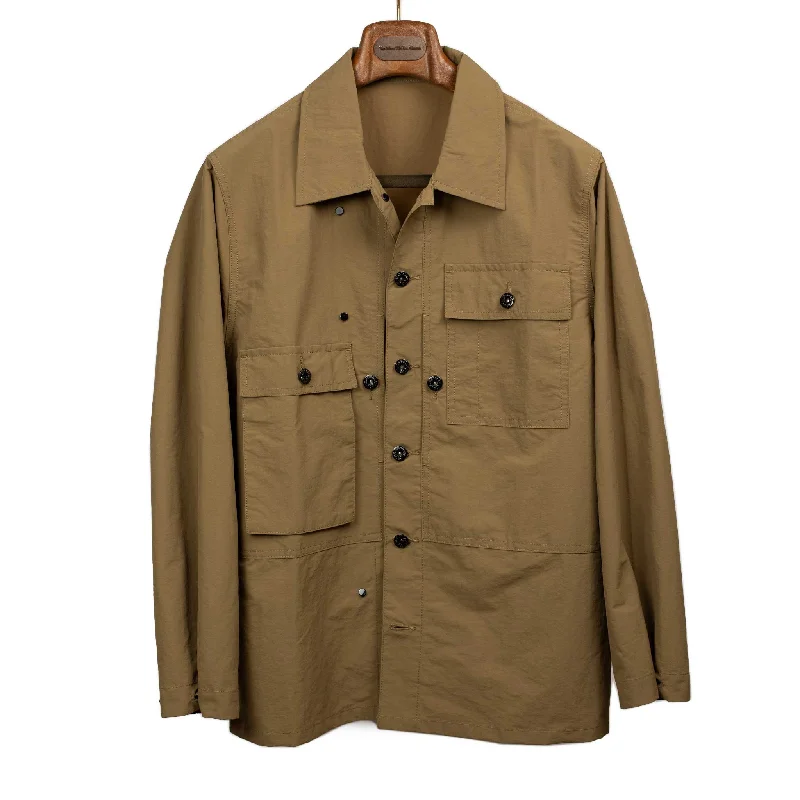 Custom Sports Jacket-P.O jacket in lightweight brown nylon