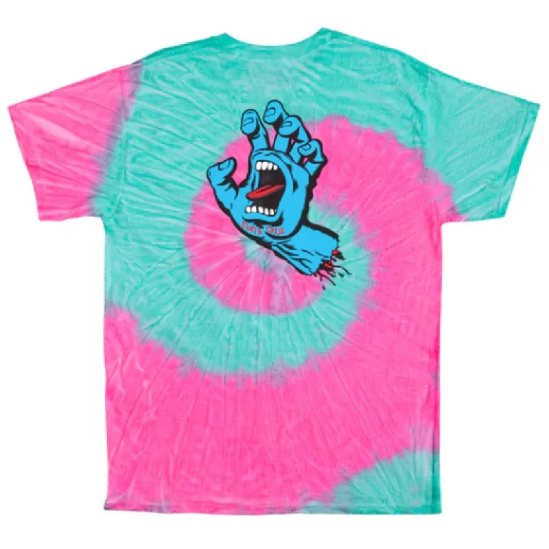 Graphic Print T-shirt-Santa Cruz Screaming Hand T-Shirt - Tie Dye