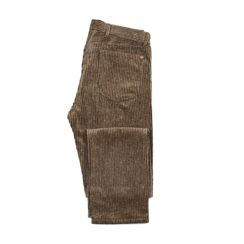 Sporty Track Pants-Five pocket pants in Rolling Sand Italian donegal cotton corduroy