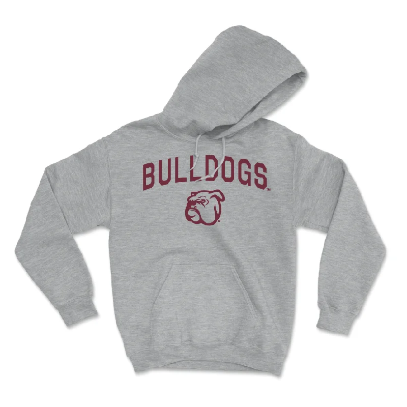 Soft Knit Hoodie-Sport Grey Football Bulldogs Hoodie - DeShawn Page