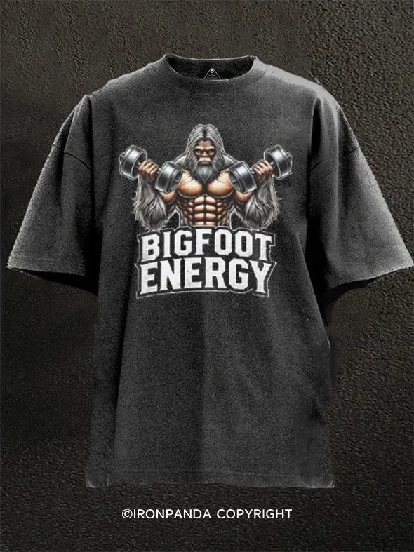 Summer Vacation T-shirt For Kids-Bigfoot energy Washed Gym Shirt