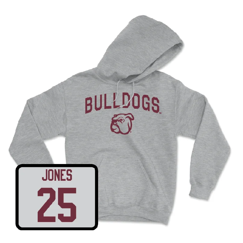 Simple Plain Hoodie-Sport Grey Football Bulldogs Hoodie - Grant Evans