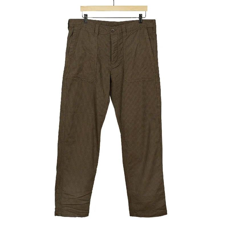 Soft Knit Joggers-Fatigue pants in brown and charcoal stripe stretch cotton