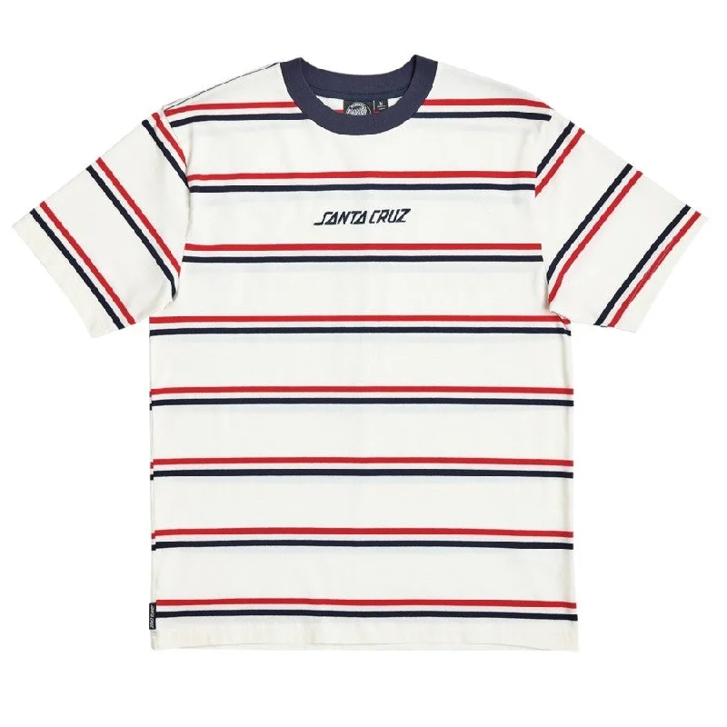 Soft T-shirt Fabric-Santa Cruz Tee Shirt Solid Stripe Off White