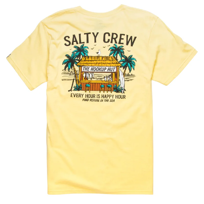 T-shirt With Animal Prints-Salty Crew Salty Hut Short Sleeve T-Shirt - Banana Yellow