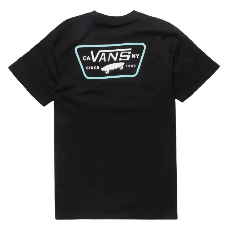 Street Style T-shirt-Vans Full Patch Back Short Sleeve T-Shirt - Black