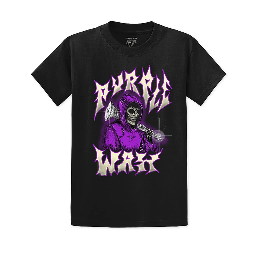 Workout T-shirt-Purple Wax Purp Reaper Tee Shirt - Black