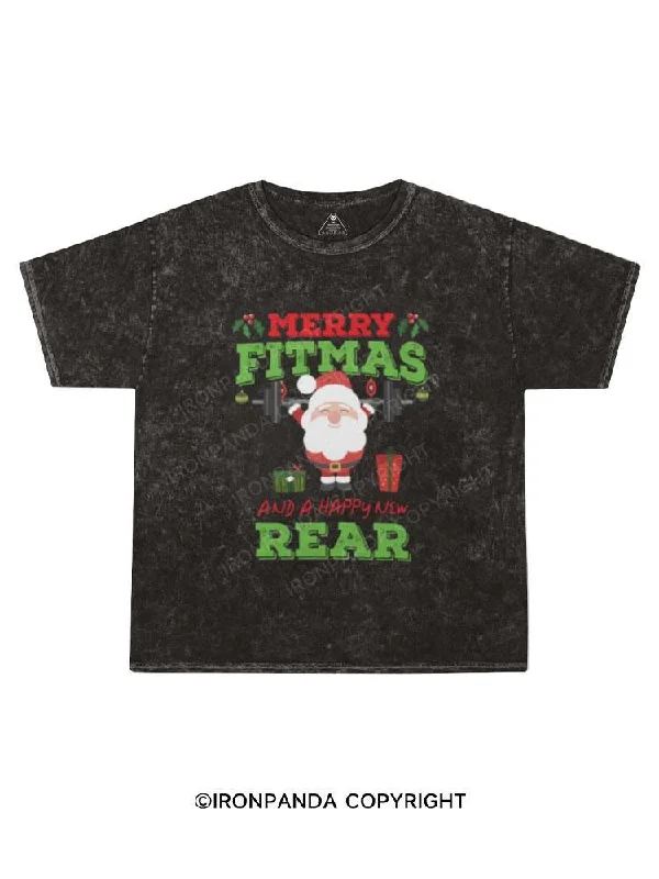 All-over Print T-shirt-Merry Fitmas And A Happy New Rear Kids Washed T-Shirt