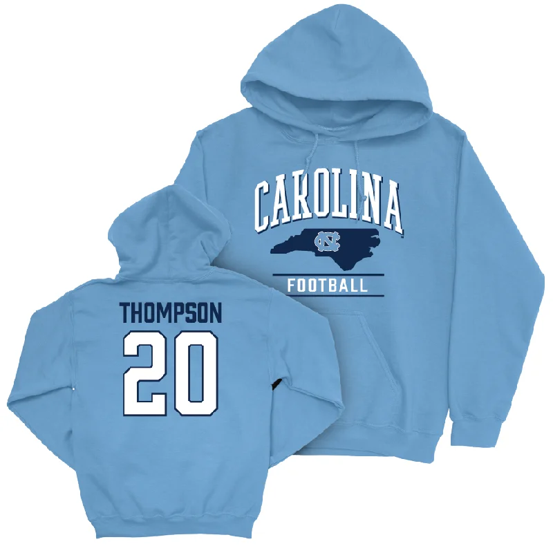 Urban Street Style Hoodie-UNC Football Carolina Blue Arch Hoodie   - Jalon Thompson