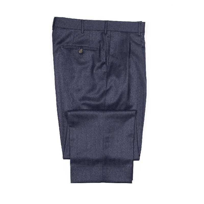 Stretchy Yoga Pants-Exclusive Brooklyn double-pleated high-rise wide trousers in navy wool Solaro